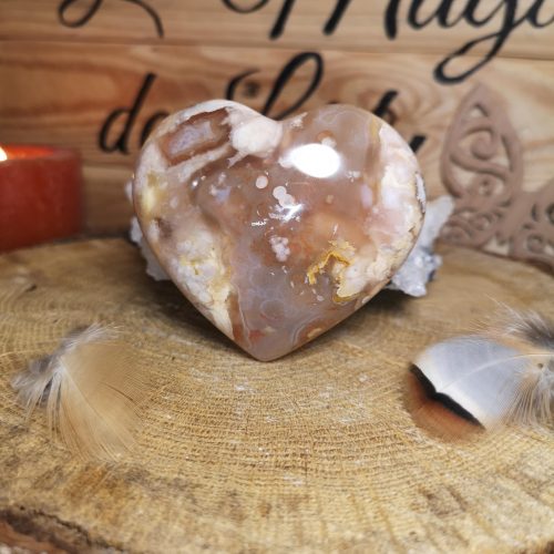 Coeur en Agate fleur