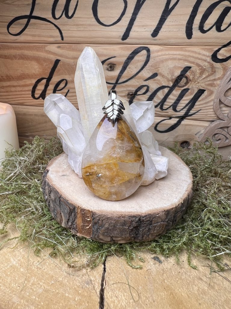 Pendentif Quartz Hématoïde Guérisseur