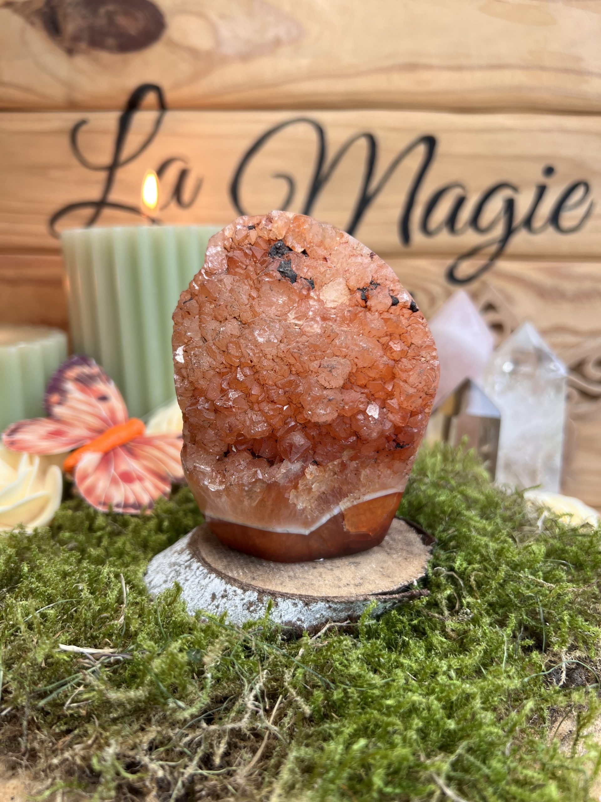 Forme libre semi brut en Cornaline - Vitalité , Création &Ancrage