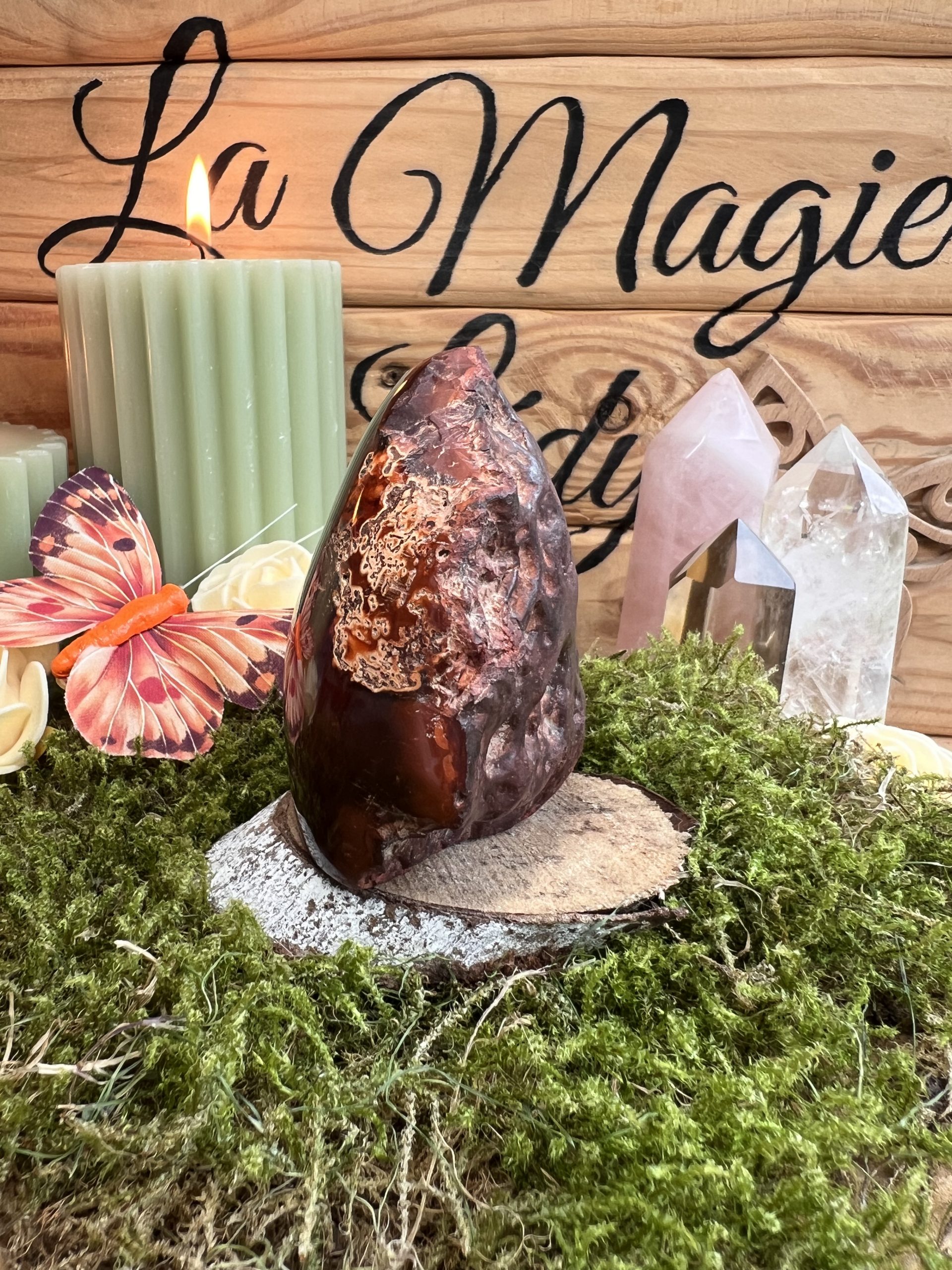 Forme libre semi brut en Cornaline - Vitalité , Création & Ancrage – Image 3