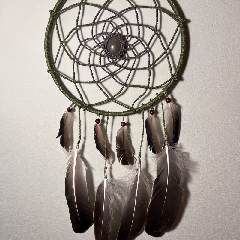 Attrape-rêves “Sentinelle” – Obsidienne œil céleste, protection puissante