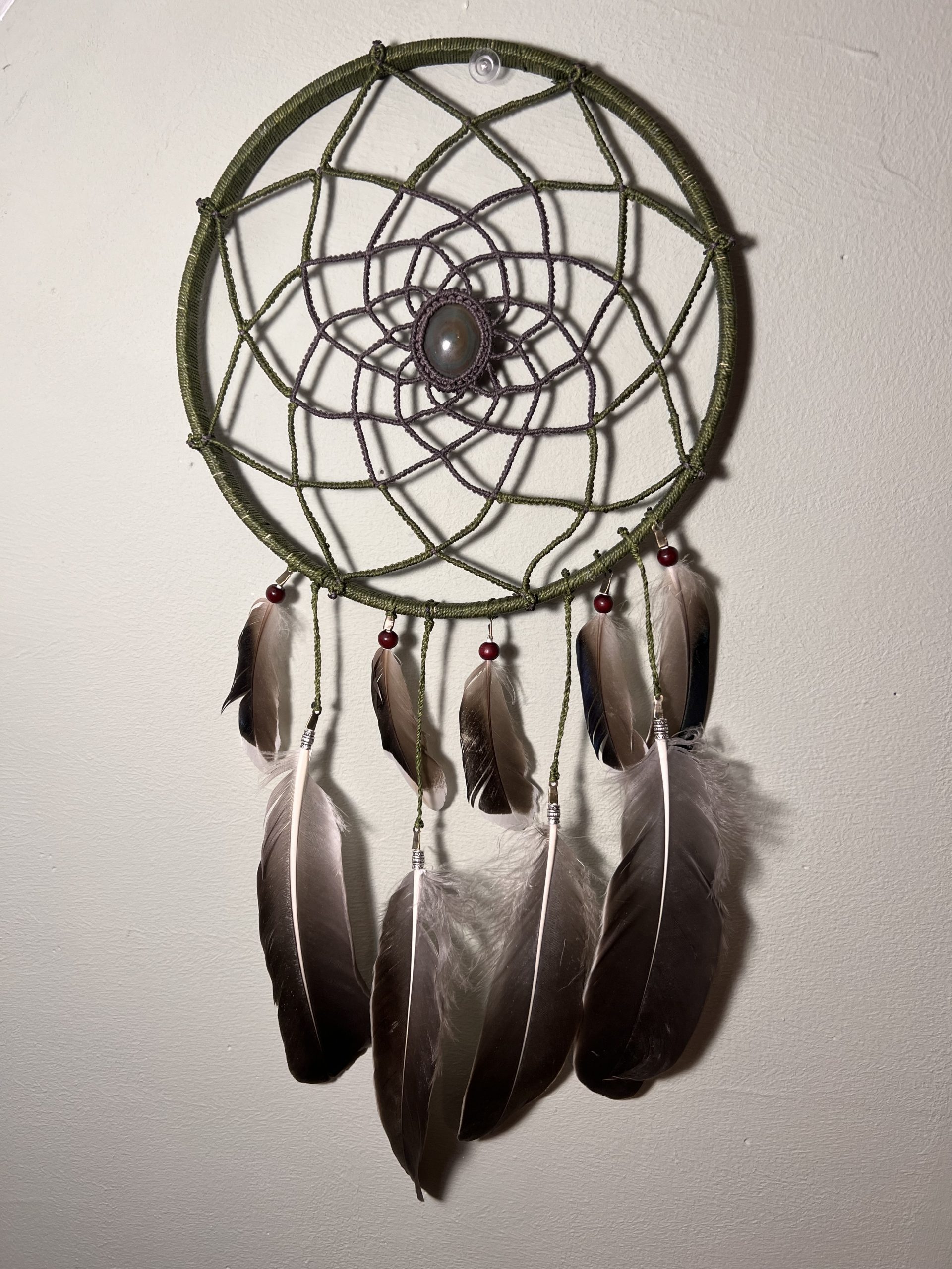 Attrape-rêves “Sentinelle” – Obsidienne œil céleste, protection puissante