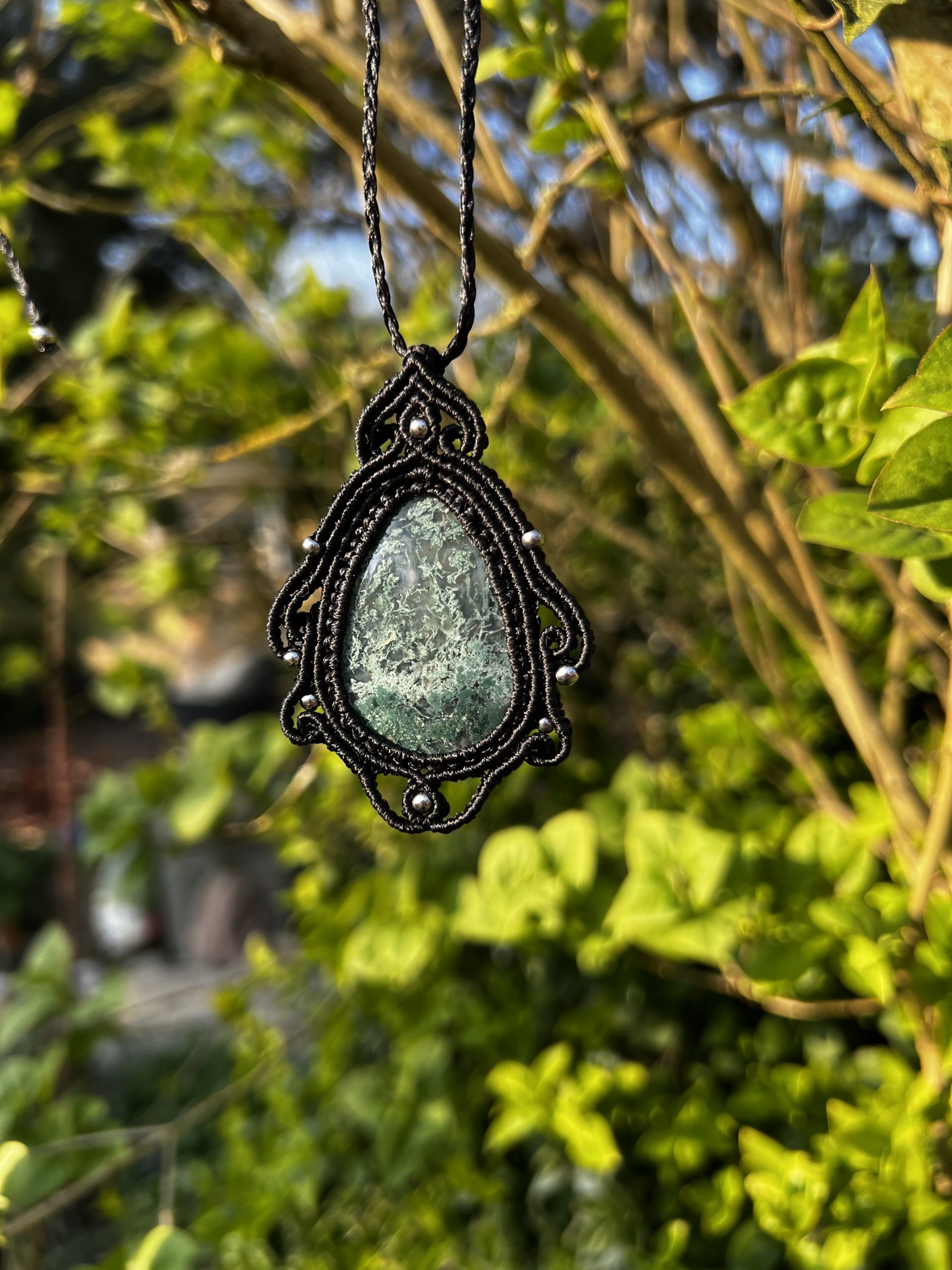 Hanouk — Talisman en Agate Mousse (pièce unique)